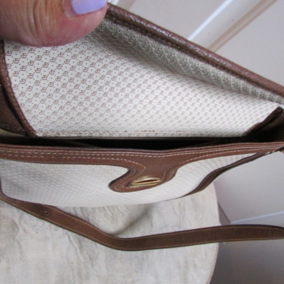 Vtg PAOLO GUCCI GG Pattern women's leather oatmeal shoulder bag - Picture 15 of 16